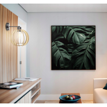 BERGE Nástenná lampa - kinkiet - E27 - drevená guľa - čierna