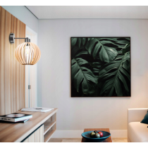 BERGE Nástenná lampa - kinkiet - E27 - drevená guľa - čierna