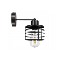 BERGE Nástenná lampa - kinkiet - E27 - PRUŽINA - čierna