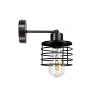 BERGE Nástenná lampa - kinkiet - E27 - PRUŽINA - čierna