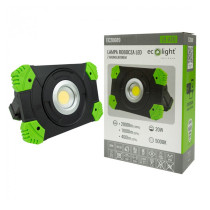 BERGE Halogénový LED reflektor, nabíjateľný, 20W, 5000K, prenosný + kábel