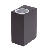 BERGE Záhradná nástenná lampa, vonkajšia, 2x GU10, hliník, čierna, IP44