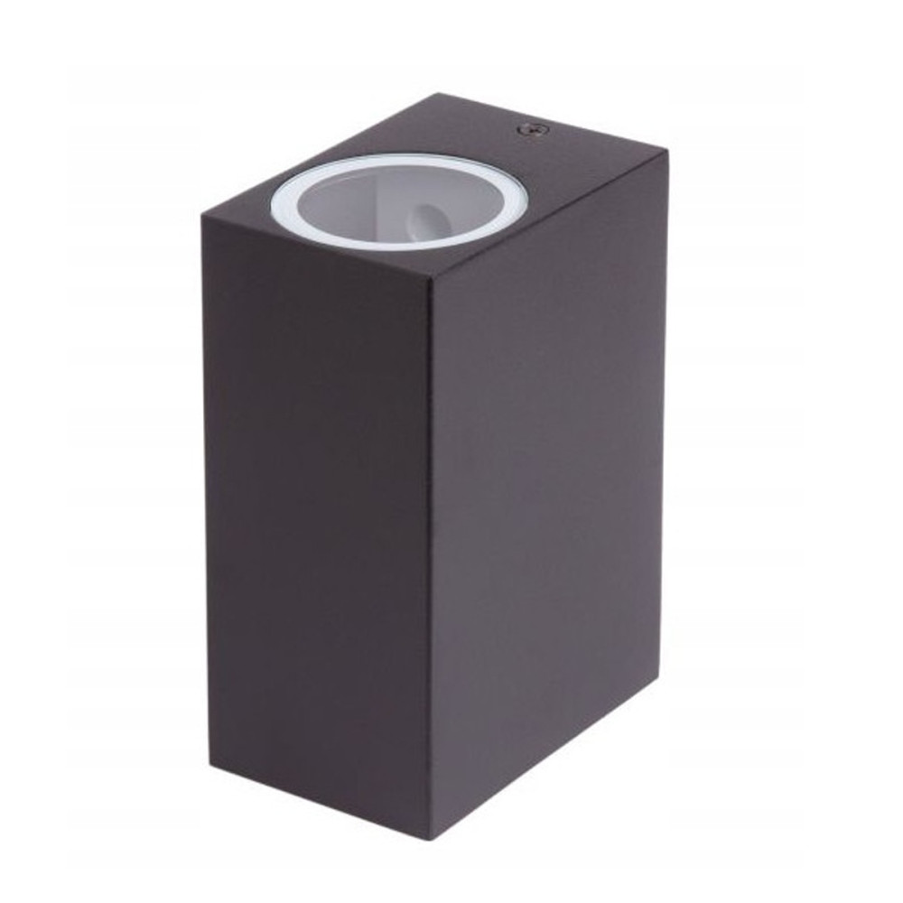 BERGE Záhradná nástenná lampa, vonkajšia, 2x GU10, hliník, čierna, IP44