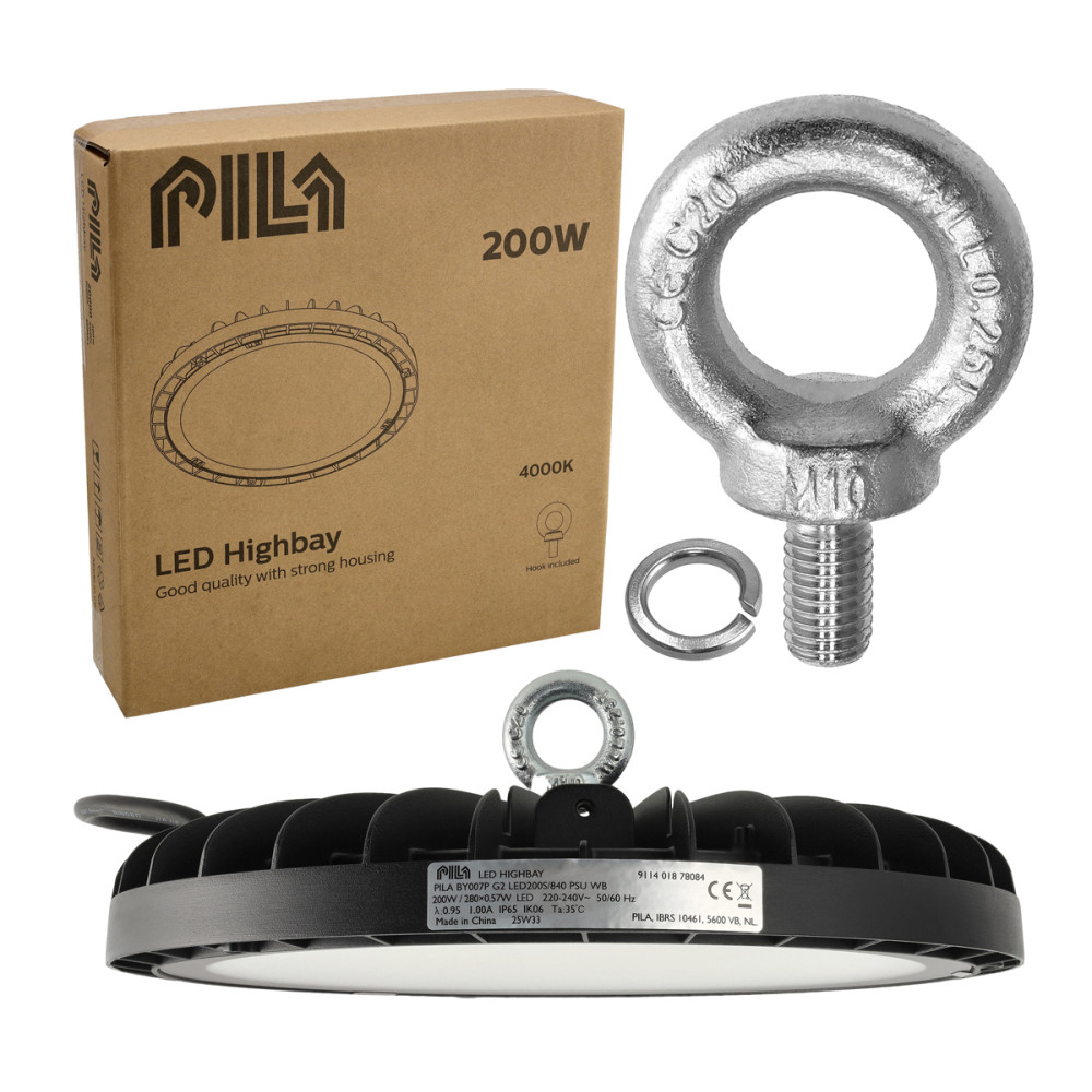 BERGE Priemyselná LED lampa UFO pre vysoké haly 200W 20000lm 4000K IP65 PILA Skladom