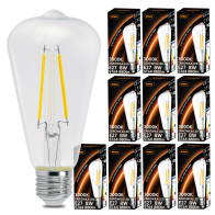 BERGE 10x LED žiarovka E27 6W 660lm 3000k vláknová retro st64