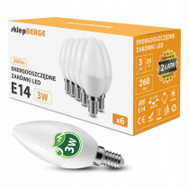 BERGE 6x LED žiarovka E14 3W 260lm - neutrálna biela