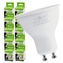 ECOLIGHT 6x GU10 LED žiarovka 10W teplá biela