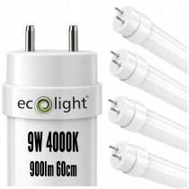 ECOLIGHT 4x LED trubice 60cm 9W 900lm 4000k t8 pre hermetické svietidlá
