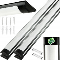 BERGE 4x LED garážová lampa 120cm 36W 3600lm čierna 4500k