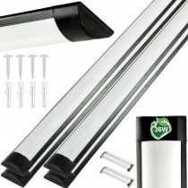 BERGE 4x LED garážová lampa 120cm 36W 3600lm čierna 4500k