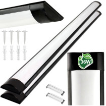 BERGE LED panelové svietidlo na prisadenú stropnú montáž 2x 36W 120cm čierna 4500k