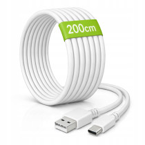 BERGE 2m sieťový kábel usb-a - usb-c 20W biely na nabíjanie a prenos dát