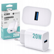 BERGE Nabíjačka cube fast usb-a biela sieťová 20W pre telefón