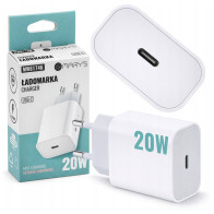 BERGE Nabíjačka cube fast usb-c biela sieťová 20W pre telefón