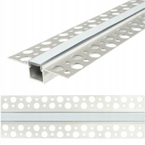 BERGE Hliníkový LED profil pre sadrokartón, zapustený, regips, 2m, úzky, tenký