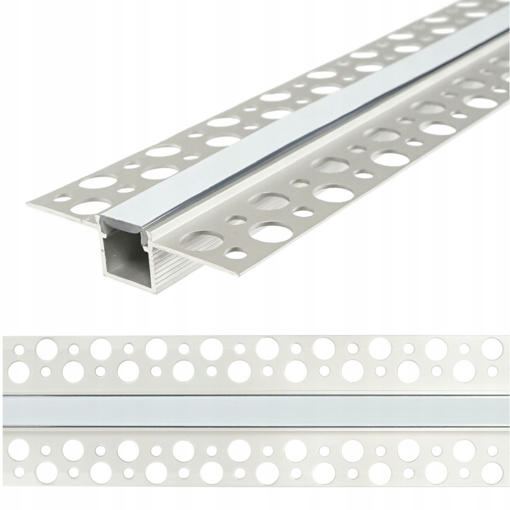 BERGE Hliníkový LED profil pre sadrokartón, zapustený, regips, 2m, úzky, tenký