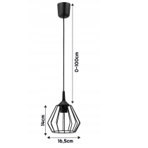 BERGE Závesný stropný lumper LED E27 nastaviteľný 0-100 cm hliníkové tienidlo