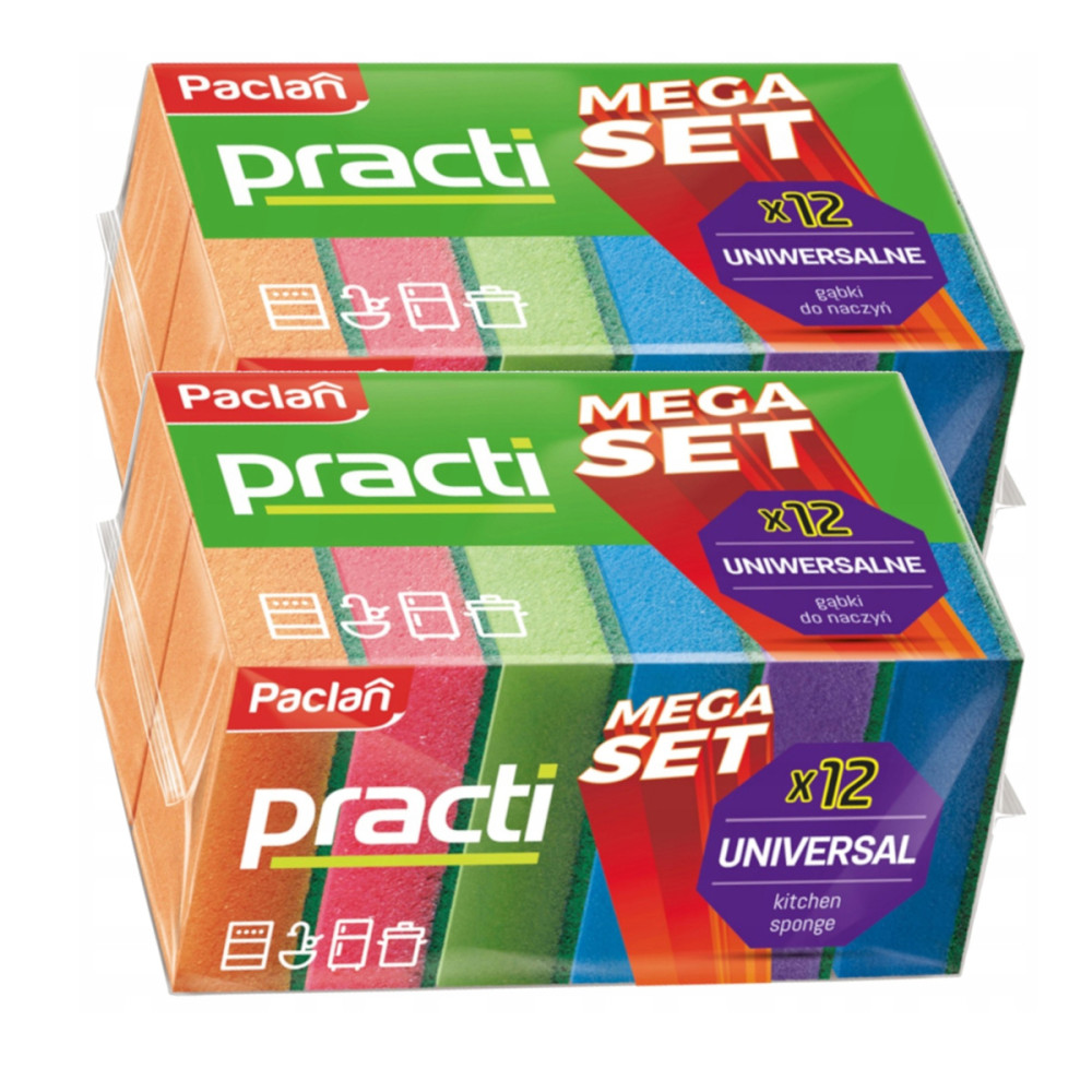 BERGE 2x sada čističov špongií na riad, 12 farieb