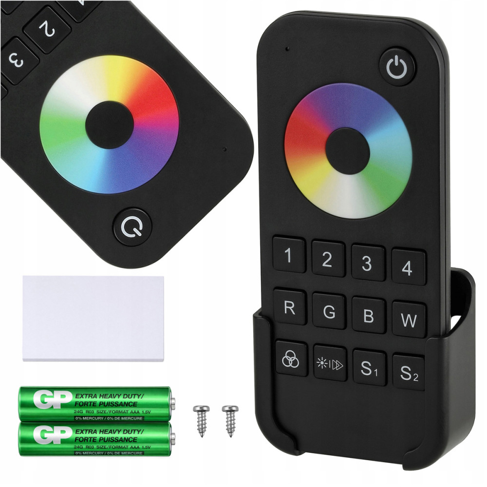 BERGE Diaľkové ovládanie pre RGB rgbw LED pásiky, zónové rf rádio, 4 zóny, dotykové prémiové