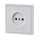 BERGE Elektrická zásuvka jednoduchá biela fi60 s bielym rámom