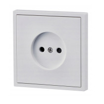 BERGE Elektrická zásuvka jednoduchá biela fi60 s bielym rámom