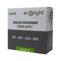 BERGE Napájací zdroj pre LED diódy 24V 45W IP67 pre rozvádzač FI60 50x22 1,87A