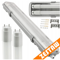 BERGE Hermetické LED svietidlo 120 cm lampa + 2x žiarivky 6000K