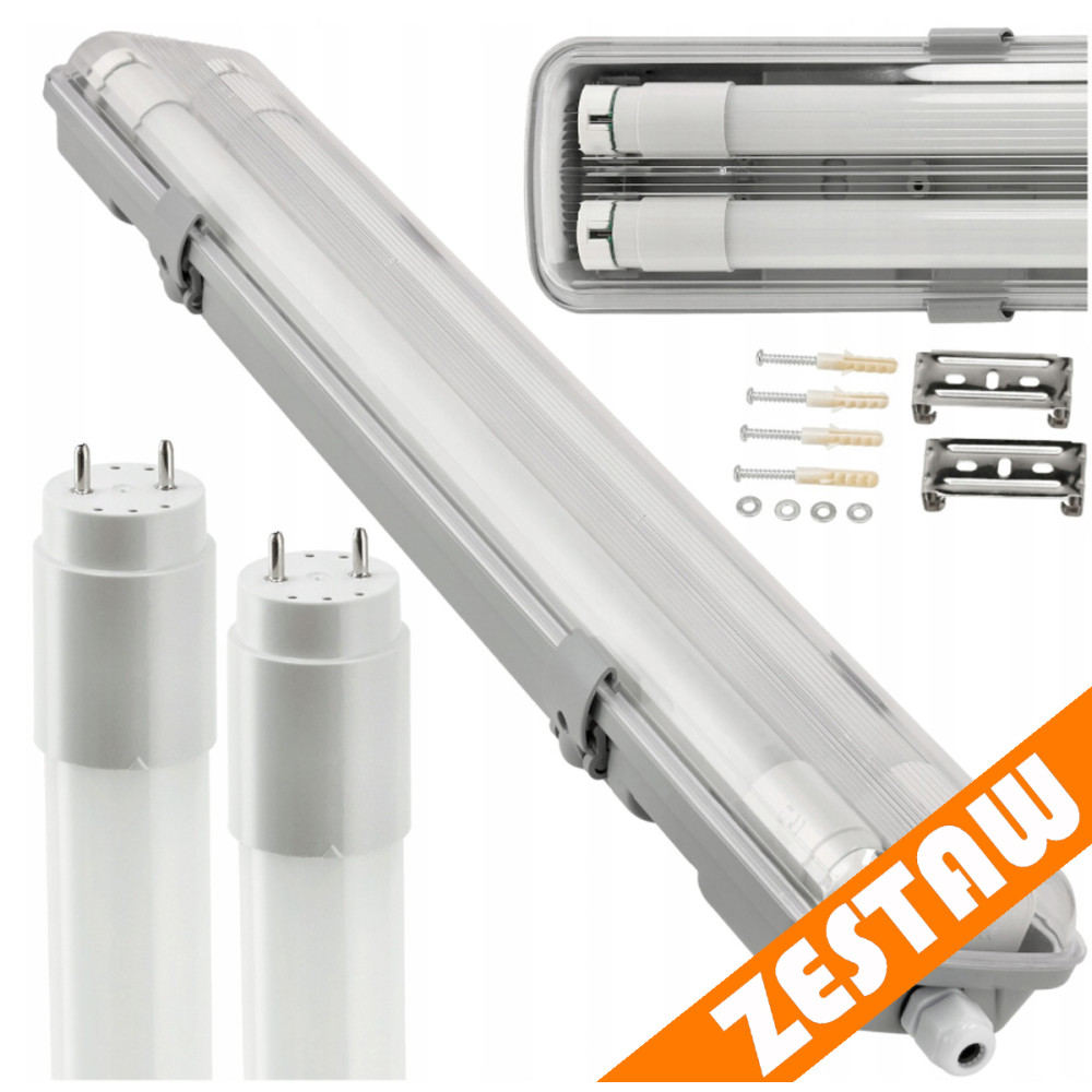 BERGE Hermetické LED svietidlo 120 cm lampa + 2x žiarivky 6000K