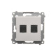 Kontakt Simon - Dvojitá počítačová zásuvka SIMON54 D62.01/11, RJ45 kat6 s protiprachovou clonou, Biela