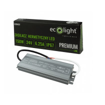 BERGE 24V LED napájací zdroj hermetický 150W 6,25A vodotesný transformátor PREMIUM