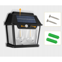 BERGE Solárna lampa s pohybovým senzorom 2 LED IP54