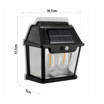 BERGE Solárna lampa s pohybovým senzorom 2 LED IP54