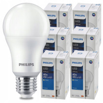 SADA 6 ks LED žiaroviek PHILIPS E27 4,9W 470 lm - tepla biela