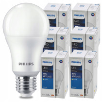 SADA 6 ks LED žiaroviek PHILIPS E27 4,9W 470 lm - tepla biela
