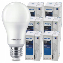 SADA 6 ks LED žiaroviek PHILIPS E27 4,9W 470 lm - tepla biela