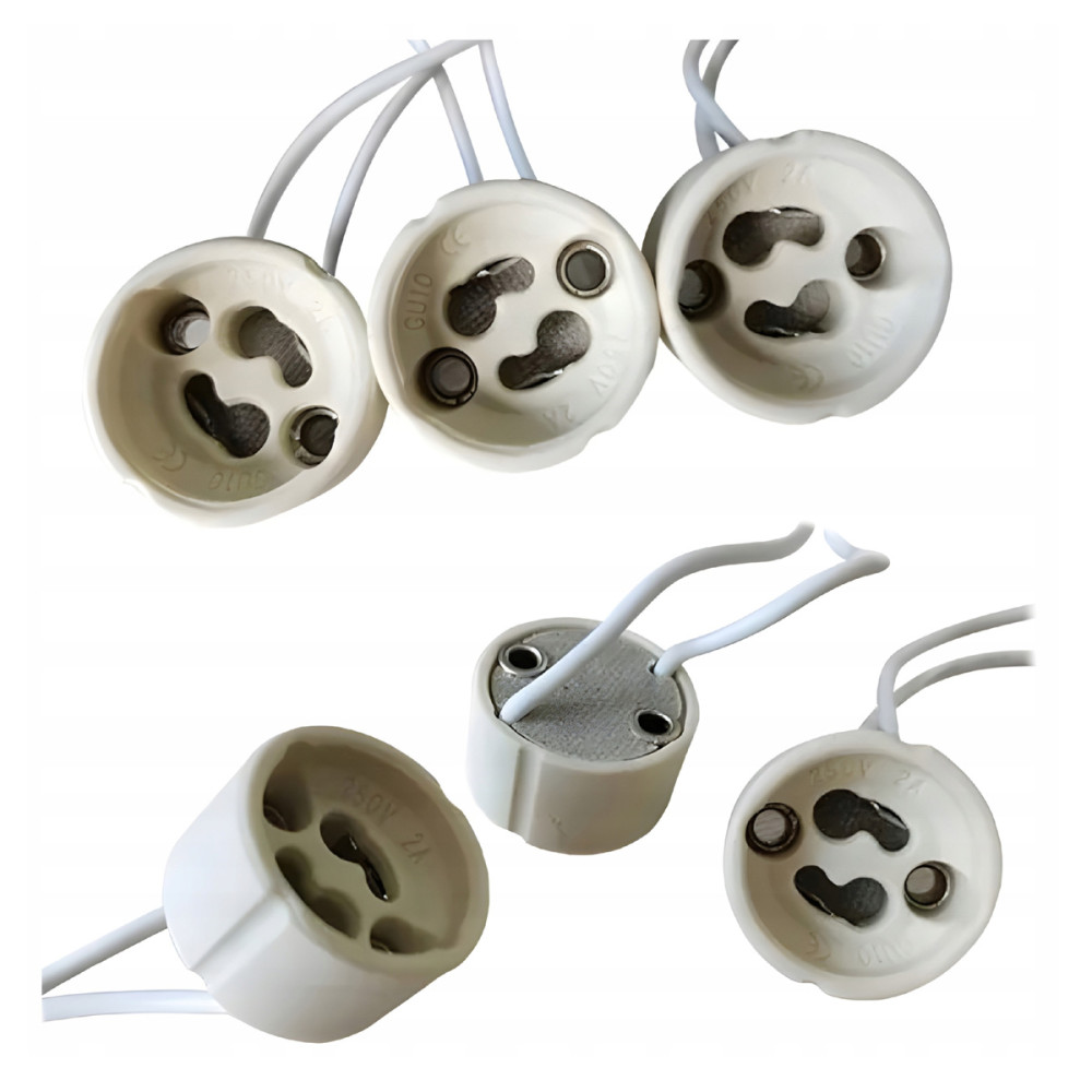 BERGE 6x GU10 objímka pre LED svietidlá, porcelánová sada