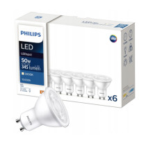 6x LED žiarovka PHILIPS GU10 - 4,7W - teplá farba - corepro 36°