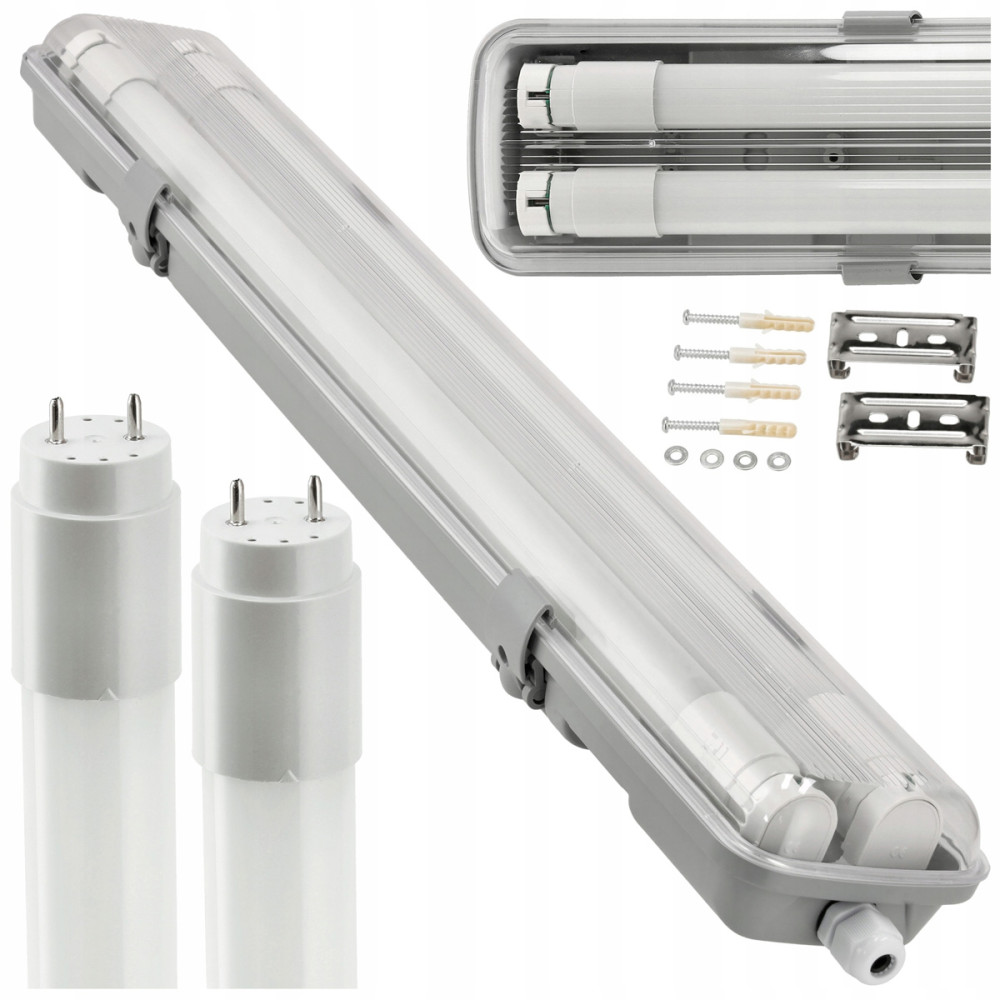 BERGE LED svietidlo hermetické na povrchovú montáž 150 cm + LED trubice 48 W sada