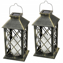 BERGE 2x Solárna LED záhradná lampa, hnedá, 2V 35MA