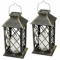 BERGE 2x Solárna LED záhradná lampa, hnedá, 2V 35MA