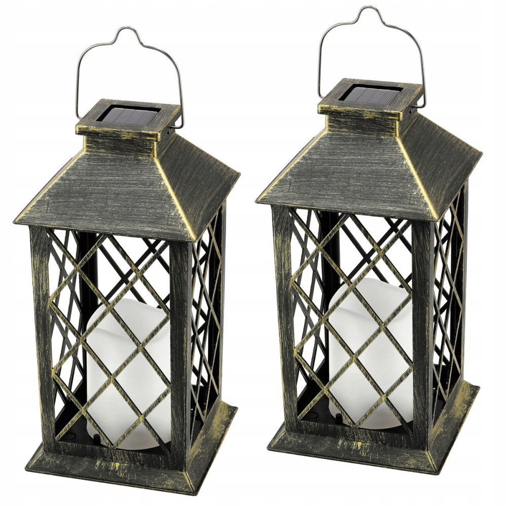 BERGE 2x Solárna LED záhradná lampa, hnedá, 2V 35MA