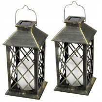 BERGE 2x Solárna LED záhradná lampa, hnedá, 2V 35MA
