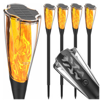 ECOLIGHT 4x Solárna LED lampa s pochodňou, tyčinkou, plameňom a ohňom 65 cm PREMIUM