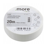 BERGE 20M IZOLAČNÁ PÁSKA 19x20 19MM BIELA PVC IZOLAČNÁ KÁBLOVÁ IZOLÁCIA 20 METROV