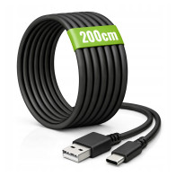 BERGE 2m sieťový kábel USB-A - USB-C 20W čierny na nabíjanie a prenos dát