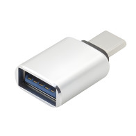 BERGE Strieborný mini adaptér USB-C USB-A pre nabíjačku notebooku striedavého prúdu