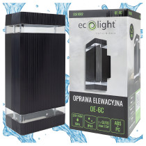 ECOLIGHT Vonkajšia nástenná lampa, záhradná fasádna lampa, vodeodolná, 2x GU10, čierna