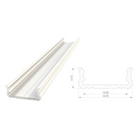 GLALU - Povrchový hliníkový profil typ AL12-GLS1-LW-3030 - 6x16mm - 3m - biely